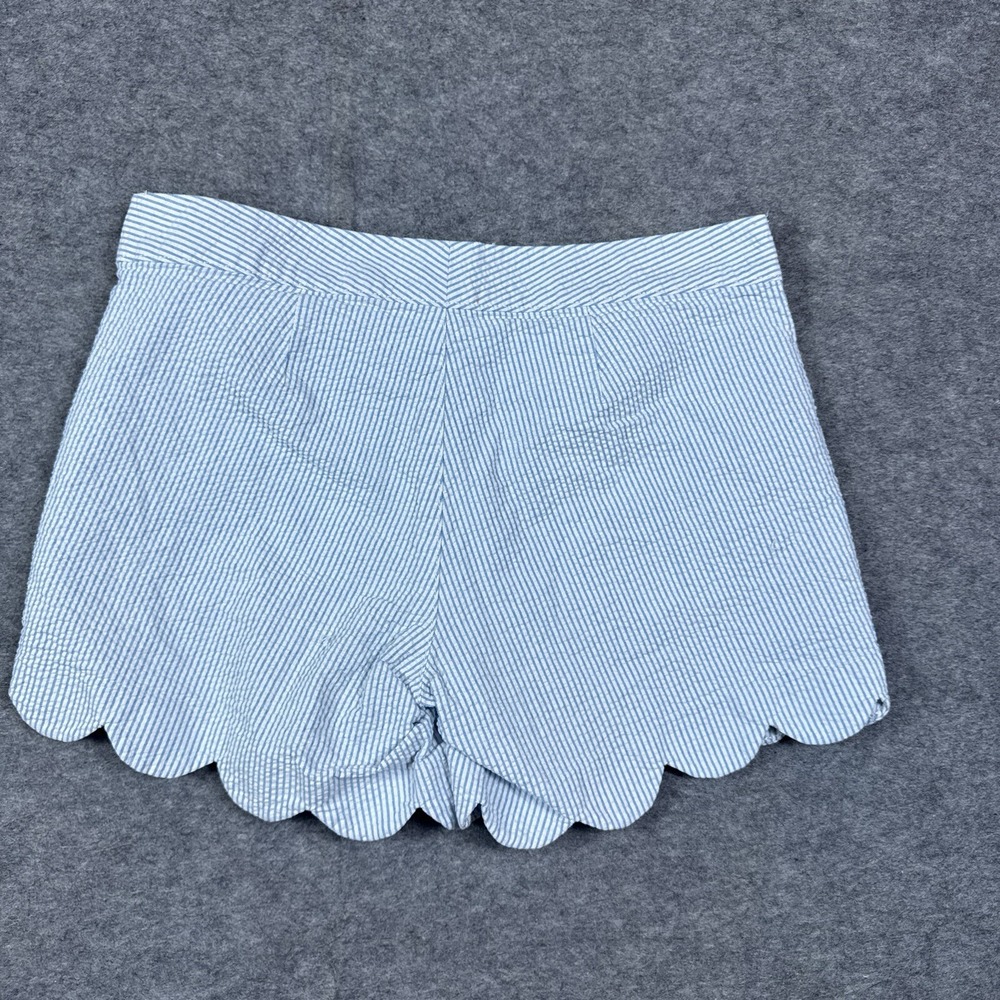Lilly Pulitzer Shorts Womens Size 00 Blue Buttercup Scalloped Seersucker Striped - Picture 8 of 12